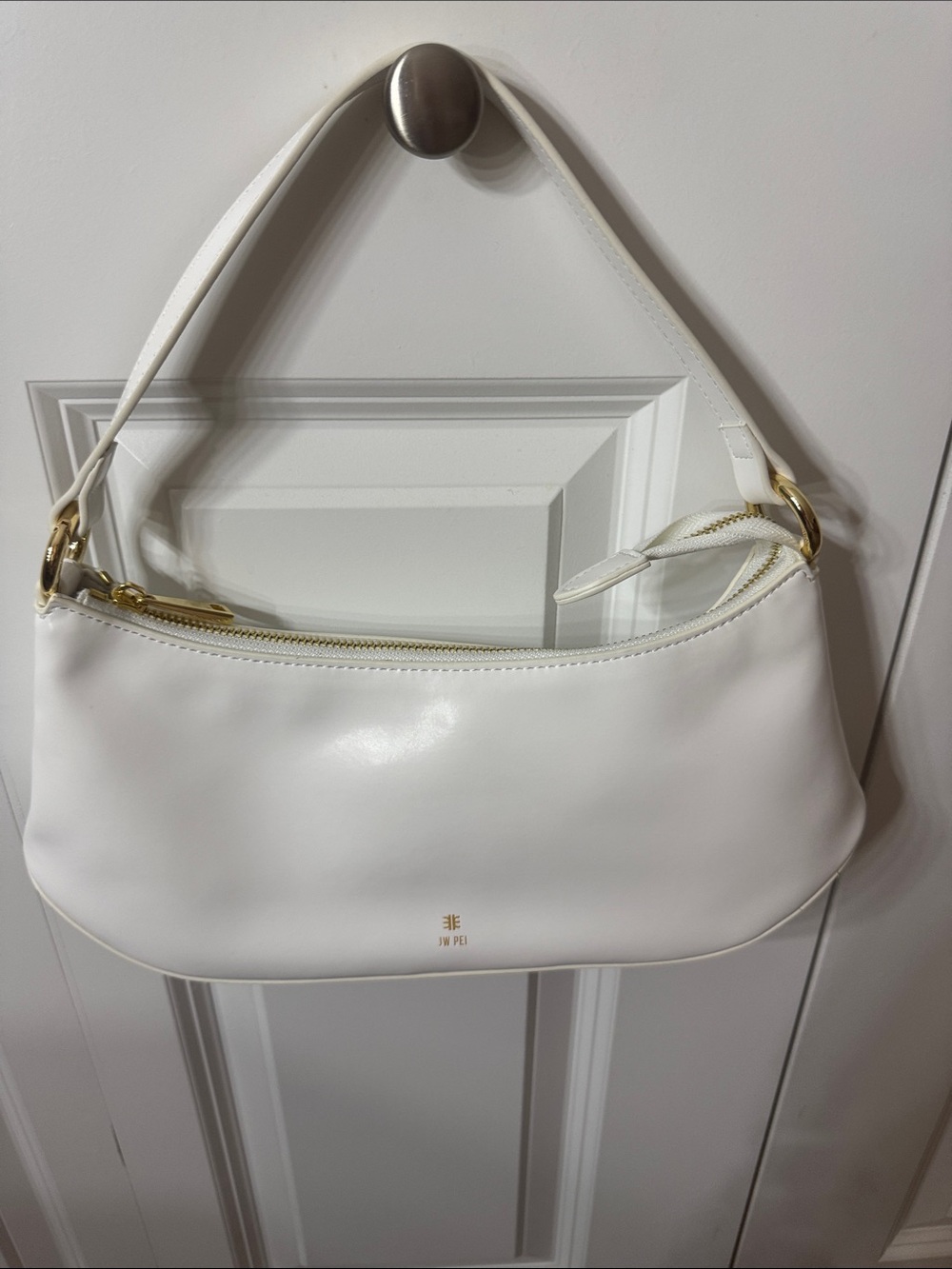 JW PEI Lily White Shoulder Bag with Gold Hardware